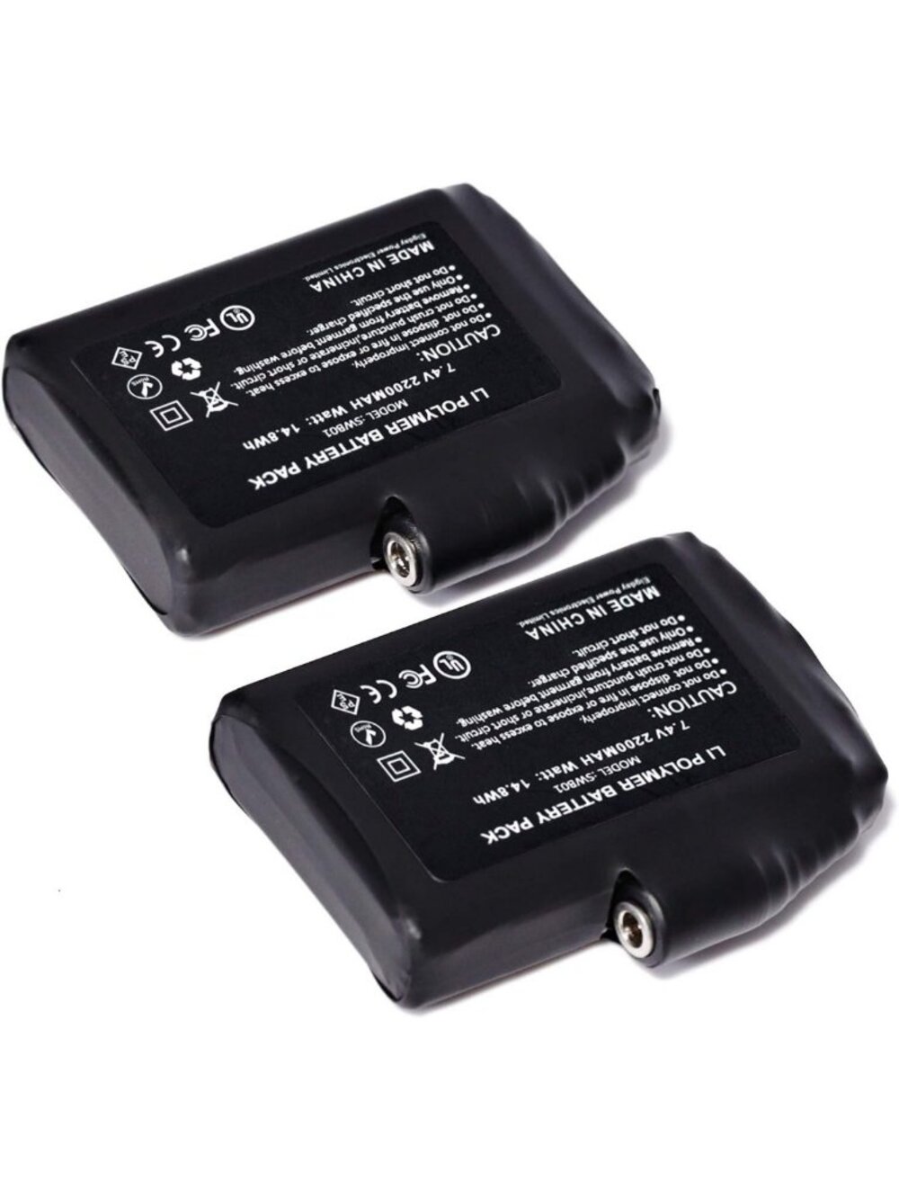 Rechargeable 7.4V Li-Polymer Batteries for Heated Gloves, Mittens & Socks